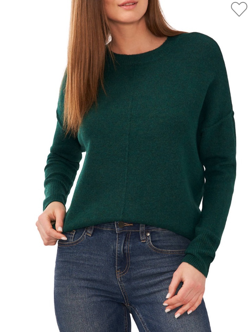 Vince‎ Camuto Cozy Forest Green Crewneck Sweater Size Large Fall Casual